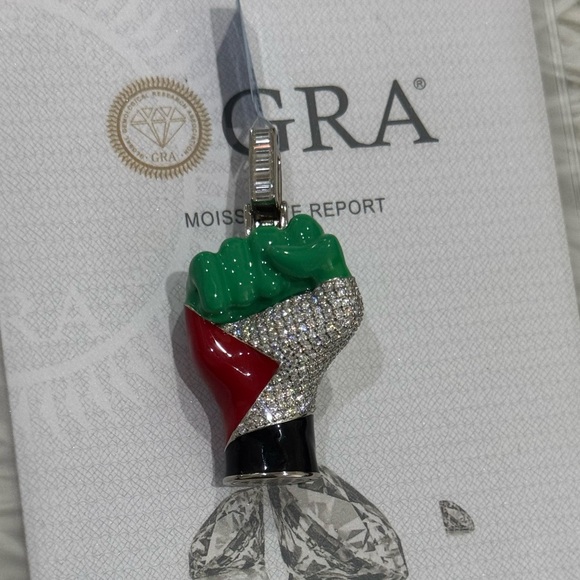 Exclusive VVS GRA-Certified 3-Carat Custom Palestine Pendant, Palestinian charm - Picture 5 of 5